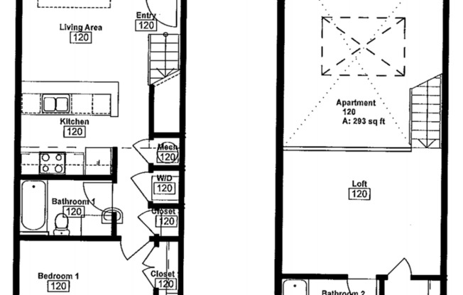 2 beds, 2 baths, 825 sqft, $1,475, Unit APT 120