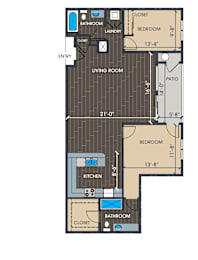 2 beds, 2 baths, 1,350 sqft, $2,206