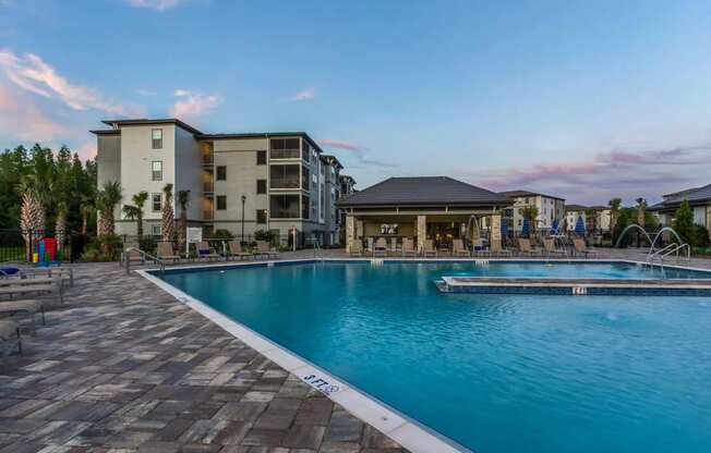 Twilight Pool at The Oasis at Highwoods Preserve, Tampa, 33647