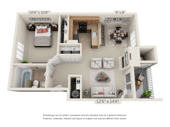 1 bed, 1 bath, 648 sqft, $1,759