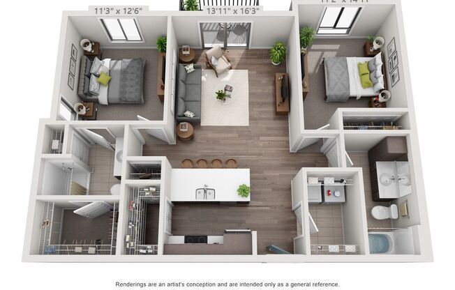 2 beds, 2 baths, 1,058 sqft, $1,525, Unit 218