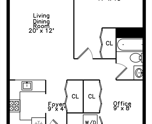 1 bed, 1 bath, 796 sqft, $3,200, Unit 1403