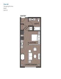 Studio, 1 bath, 548 sqft, $1,906