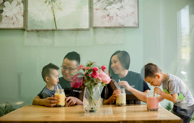 Family at Kesler Apartments in Downtown Fargo, North Dakota 58102