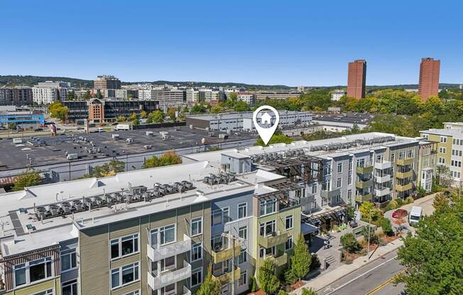 Aerial external view at Park77 Apartments, Cambridge, Massachusetts