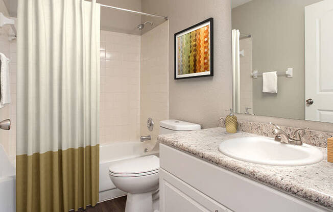 Spacious bathroom inside your apartment home at The Reserves of Melbourne in Melbourne, FL