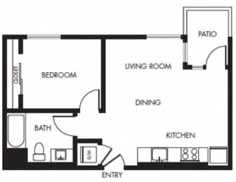 1 bed, 1 bath, 609 sqft, $2,370