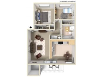 2 beds, 1 bath, 782 sqft, $1,145