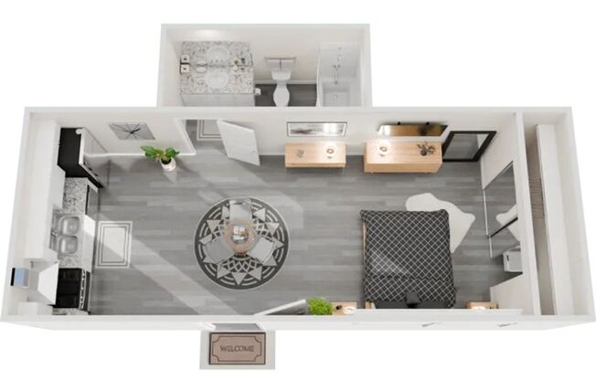 Studio, 1 bath, 370 sqft, $1,732, Unit 100