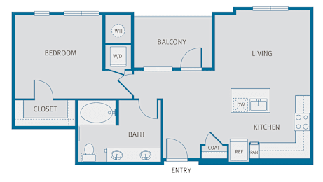 1 bed, 1 bath, 784 sqft, $1,722