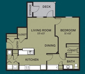 1 bed, 1 bath, 755 sqft, $1,346