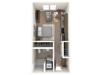 Studio, 1 bath, 424 sqft, $1,479