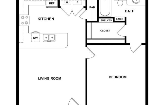 1 bed, 1 bath, 740 sqft, $1,004