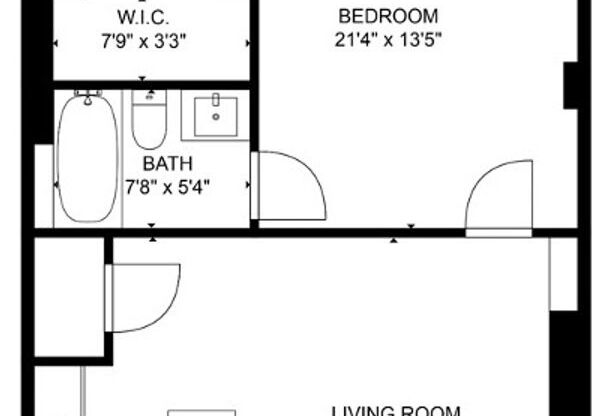 1 bed, 1 bath, 640 sqft, $1,320, Unit 1