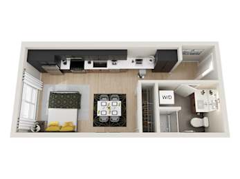 Studio, 1 bath, 428 sqft, $1,575