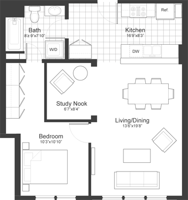 1 bed, 1 bath, 768 sqft, $2,900