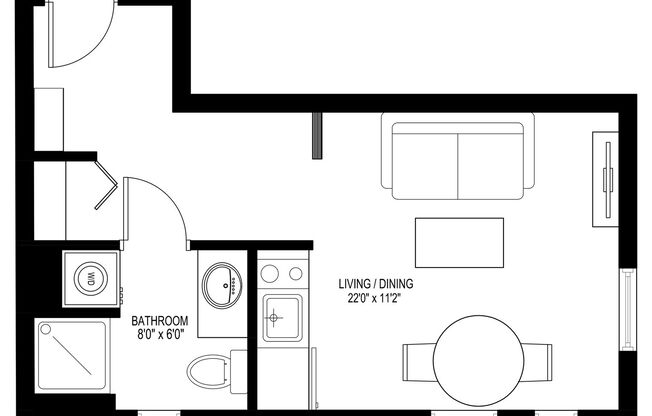 1 bed, 1 bath, 470 sqft, $2,015, Unit 705