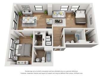 2 beds, 2 baths, 944 sqft, $1,987