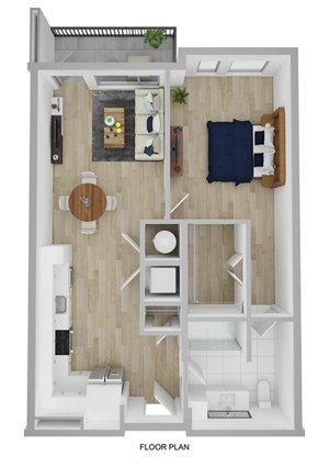 1 bed, 1 bath, 725 sqft, $2,554