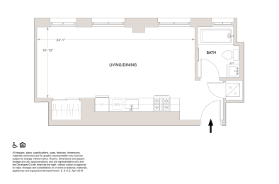 Studio, 1 bath, 504 sqft, $1,775