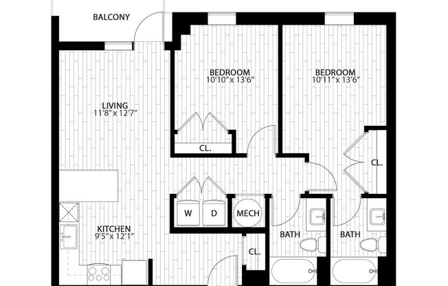 2 beds, 2 baths, 1,003 sqft, $1,199, Unit 133