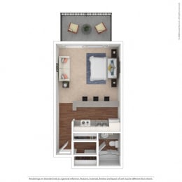 Studio, 1 bath, 457 sqft, $2,695