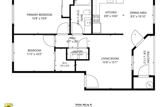 2 beds, 1 bath, $1,775, Unit 112