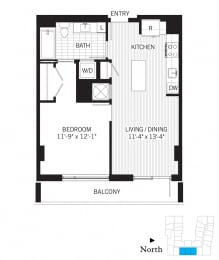 1 bed, 1 bath, 662 sqft, $2,317