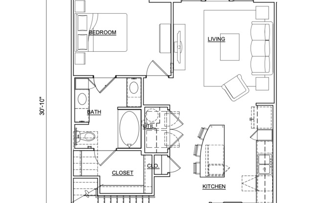 1 bed, 1 bath, 811 sqft, $1,950
