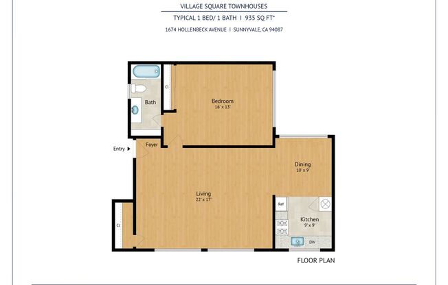 1 bed, 1 bath, 935 sqft, $2,950, Unit 66