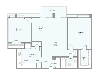 2 beds, 1 bath, 1,004 sqft, $2,045