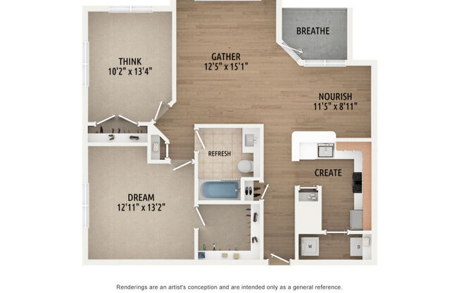 1 bed, 1 bath, 978 sqft, $2,100