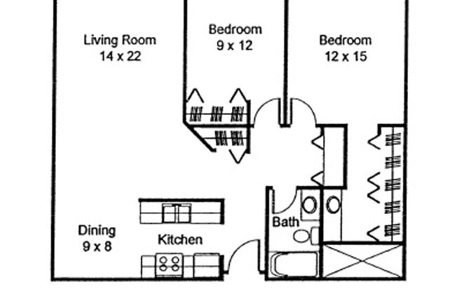 2 beds, 1 bath, 1,020 sqft, $1,550, Unit 239-204