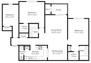 3 beds, 2 baths, 1,210 sqft, $2,360