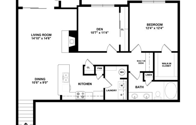 2 beds, 1 bath, 1,079 sqft, $1,320