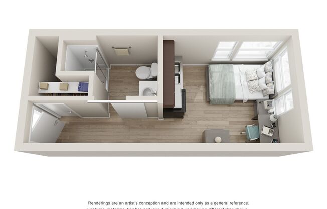 Studio, 1 bath, 261 sqft, $925, Unit 209