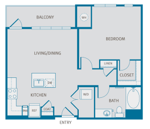 1 bed, 1 bath, 752 sqft, $1,673