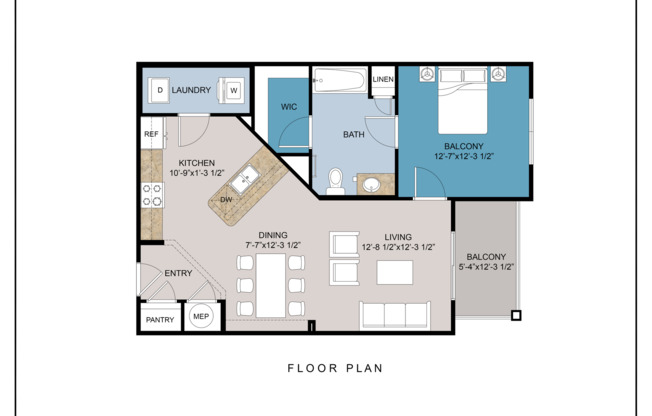 1 bed, 1 bath, 767 sqft, $1,429, Unit #308