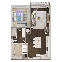 1 bed, 1 bath, 743 sqft, $1,450