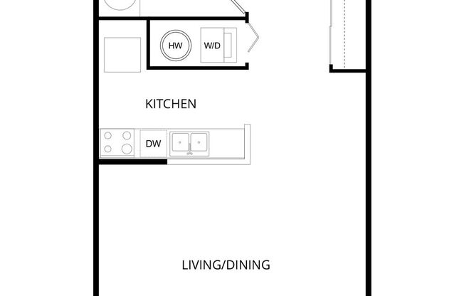 Studio, 1 bath, 532 sqft, $1,525, Unit A308