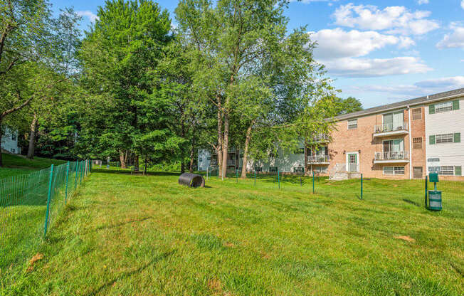 apartment complex with dog park