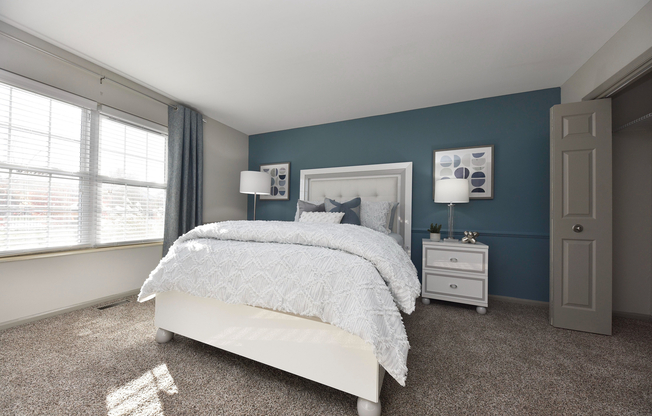 Experience tranquility in this beautifully styled bedroom, perfect for relaxation.