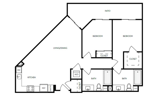 2 beds, 2 baths, 1,087 sqft, $4,481
