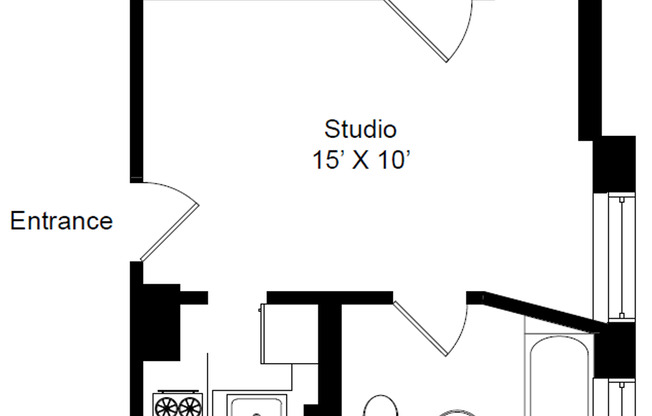 Studio, 1 bath, 300 sqft, $1,375, Unit 530-612