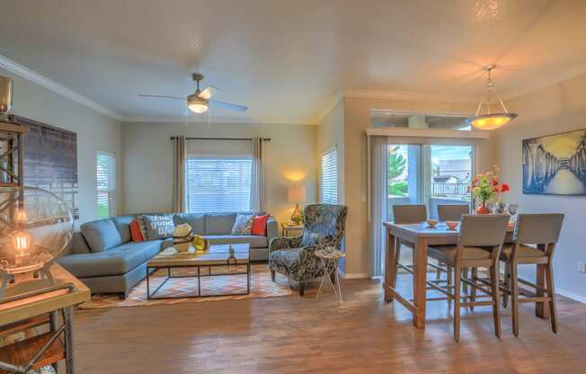 Dining and living room at Arterra, Albuquerque, New Mexico, 87113