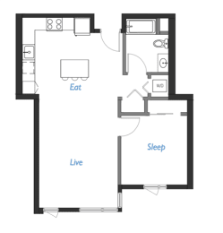 1 bed, 1 bath, 742 sqft, $2,781