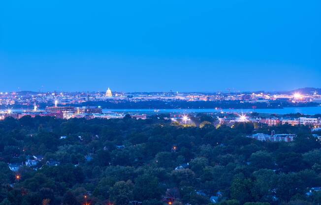 DC View at Night from Meridian at Eisenhower Station