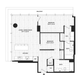 2 beds, 2 baths, 1,020 sqft, $3,967