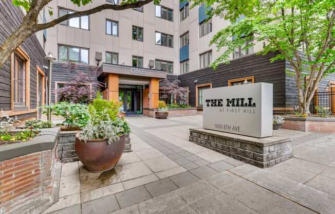 The Mill at First Hill Apartments in Seattle, Washington Exterior and Monument Sign