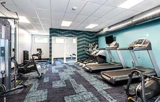 a fitness center with equipment